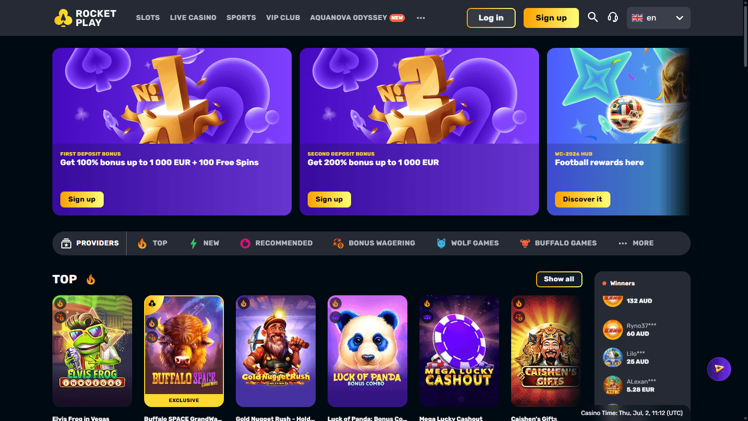 RocketPlay Promotions Page